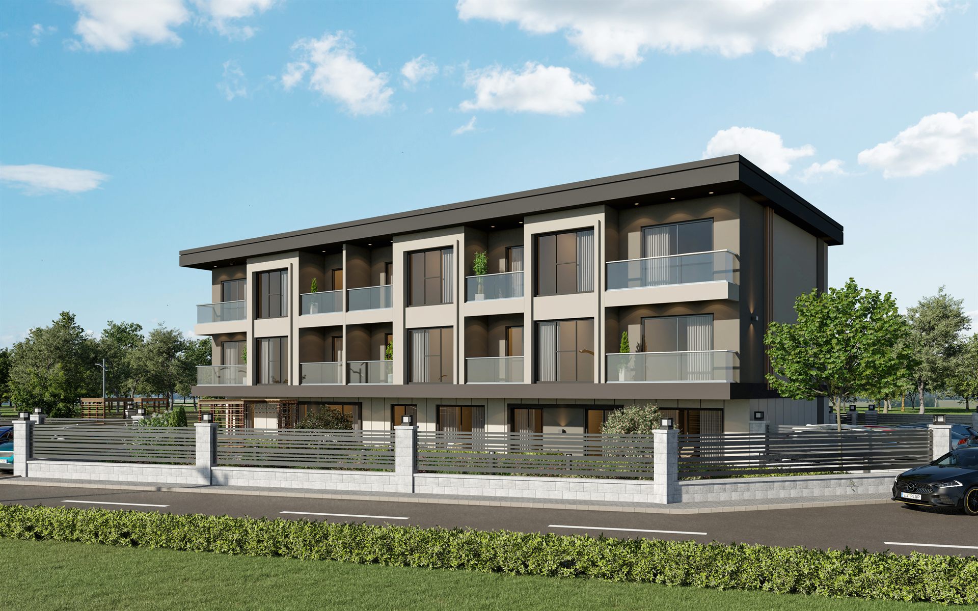 Turna Residence Çorlu tamamlanan konut projesi dış cephe renderı